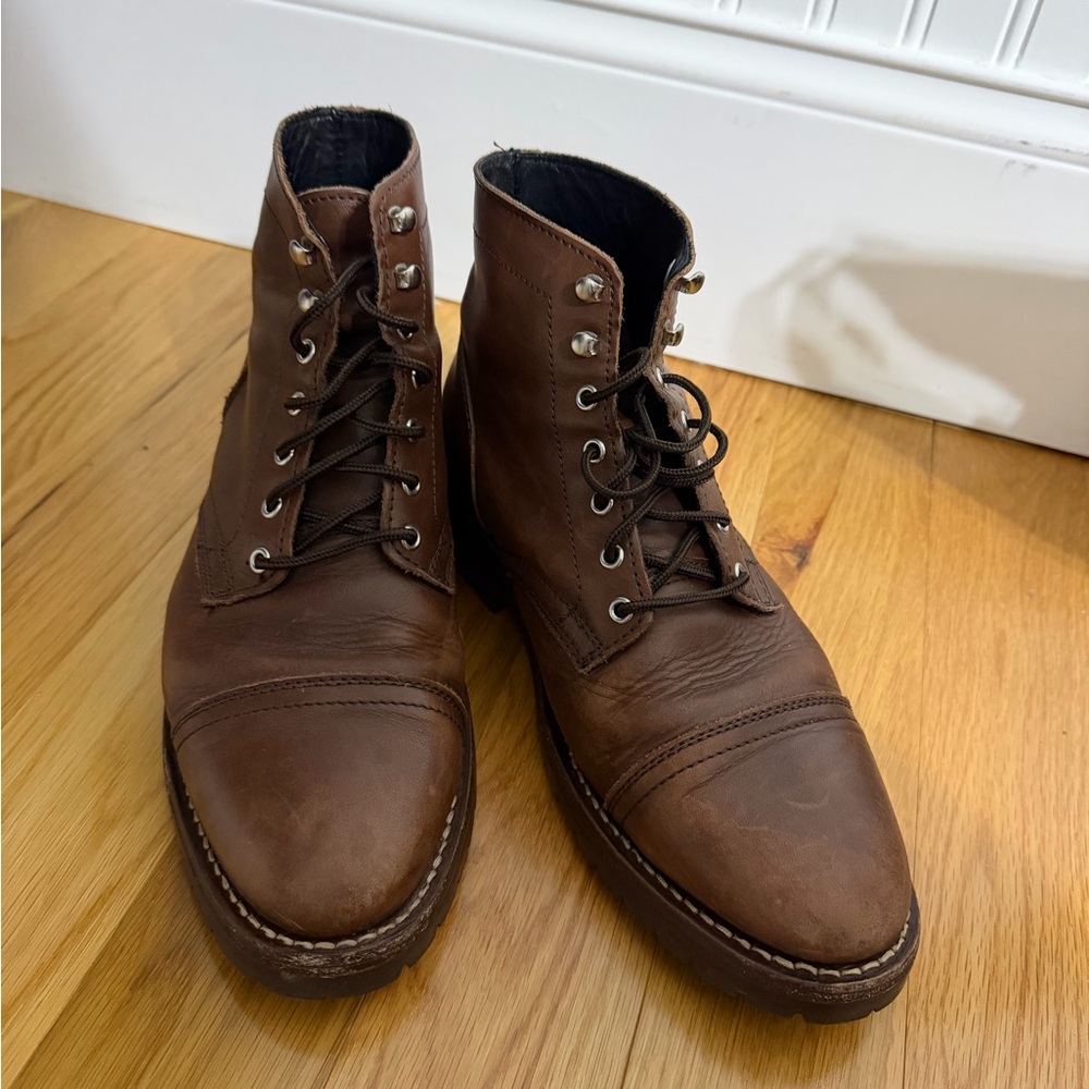 Men's Thursday Brown Leather Lace-Up Work Boots